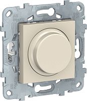 Светорегулятор поворотно-нажимной без рамки Schneider Electric Unica New 5-200Вт бежевый картинка